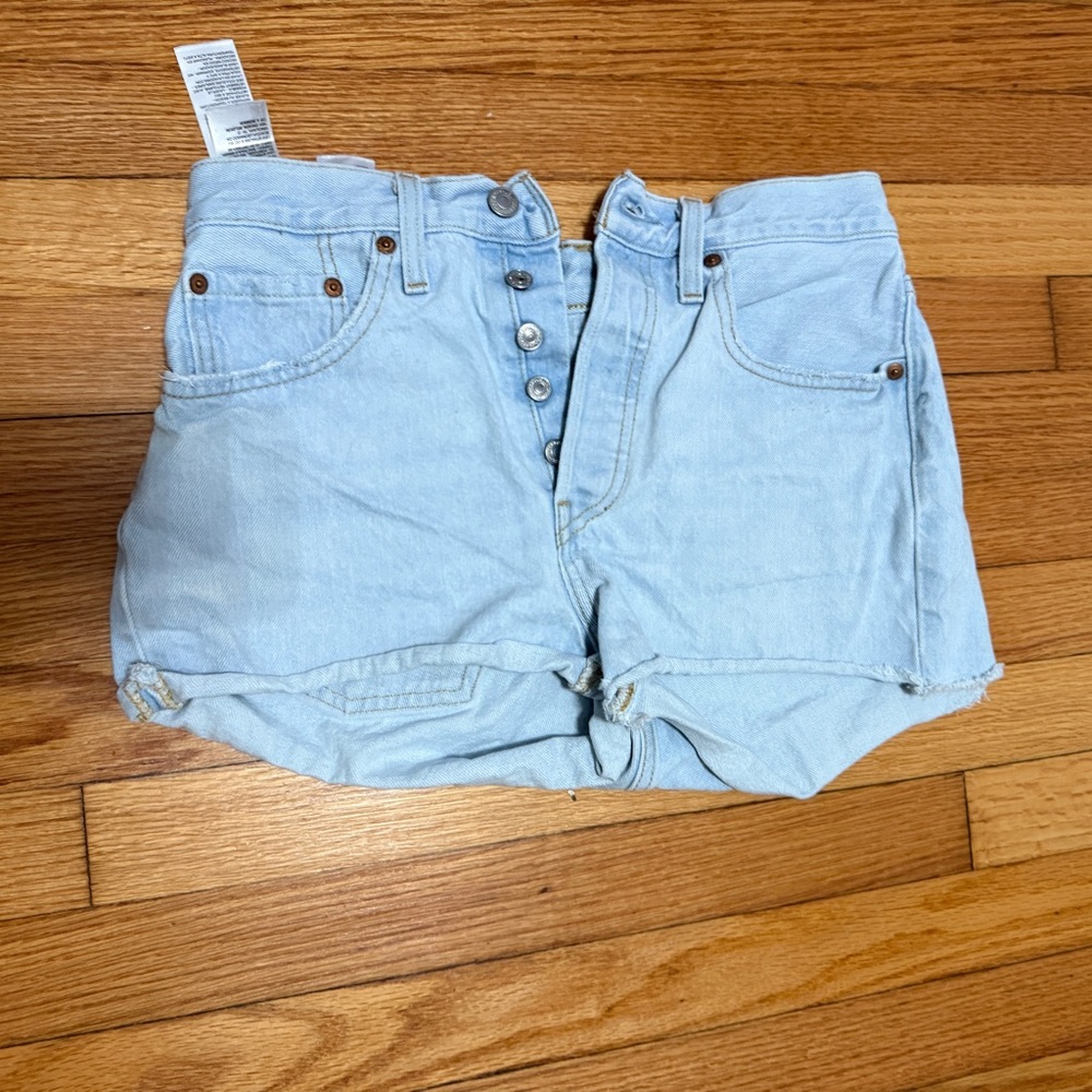 Levi 501 Light blue Denim Women Shorts